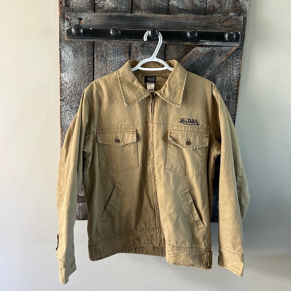 Von Dutch Other - Men's Von Dutch Full Zipper Jacket Taupe/Beige Colour